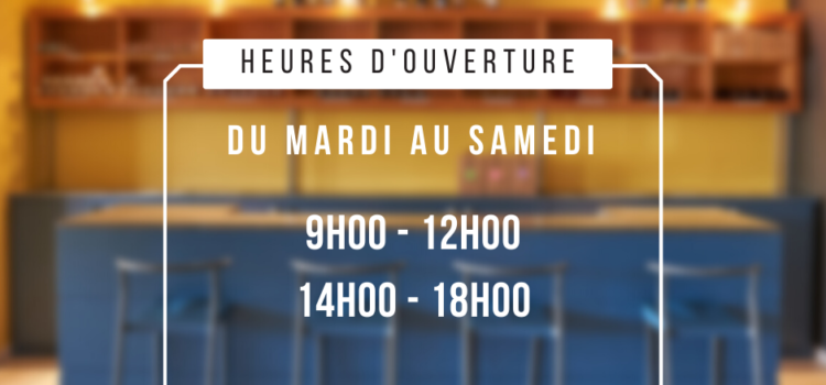 Horaires du caveau de vente pour 2023