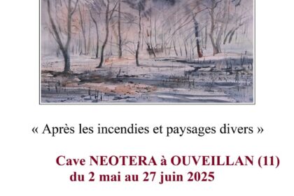 Affiche-Exposition-aquarelle-Ouveillan affiche de l’exposition de Marie Claude Canet